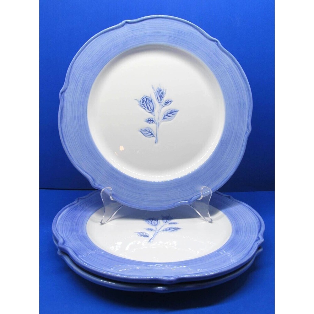 Portmeirion Studio Duet Collection "Fleur"  9 3/4" Dinner Plates Bundle of 3
